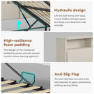 AOGLLATI  Bed Frame with Hydraulic Storage  Charging Station and LED Lights  Reversible Left/Right Hand Assembly