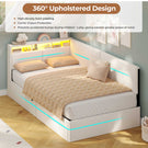 AOGLLATI  Bed Frame with Hydraulic Storage  Charging Station and LED Lights  Reversible Left/Right Hand Assembly