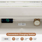 AOGLLATI  Bed Frame with Hydraulic Storage  Charging Station and LED Lights  Reversible Left/Right Hand Assembly