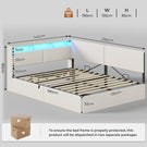 AOGLLATI  Double Ottoman Bed with Charging Station  LED Lights  Double Bed Frame with Hydraulic Lift Mechanism
