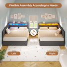 AOGLLATI  Double Ottoman Bed with Charging Station  LED Lights  Double Bed Frame with Hydraulic Lift Mechanism