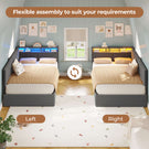AOGLLATI  Bed Frame with Hydraulic Storage  Charging Station and LED Lights  Reversible Left/Right Hand Assembly