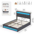 AOGLLATI Double Ottoman Bed Frame 135×190 cm with Charging Station  LED Lights with Under-bed Storage and Storage Headboard