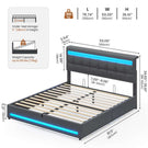 AOGLLATI 5ft King Ottoman Bed Frame 150×200 cm with Charging Station and LED Lights Upholstered Platform Bed frame