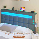 AOGLLATI 5ft King Ottoman Bed Frame 150×200 cm with Charging Station and LED Lights Upholstered Platform Bed frame