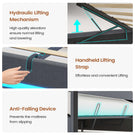 AOGLLATI 5ft King Ottoman Bed Frame 150×200 cm with Charging Station and LED Lights Upholstered Platform Bed frame