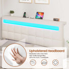 AOGLLATI 5ft King Ottoman Bed Frame 150×200 cm with Charging Station and LED Lights Upholstered Platform Bed frame