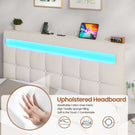 AOGLLATI Double Ottoman Bed Frame 135×190 cm with Charging Station  LED Lights with Under-bed Storage and Storage Headboard