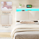 AOGLLATI Ottoman Bed King Size 150x200cm  with Hydraulic Underbed Storage and Charging Ports  5ft Bed Frame with LED Lights