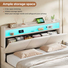 AOGLLATI Ottoman Bed King Size 150x200cm  with Hydraulic Underbed Storage and Charging Ports  5ft Bed Frame with LED Lights