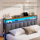 AOGLLATI Double Bed Frame 135x190 cm 4ft6 Floating bed with LED and charging station