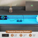 AOGLLATI Ottoman Bed King Size 150x200cm  with Hydraulic Underbed Storage and Charging Ports  5ft Bed Frame with LED Lights