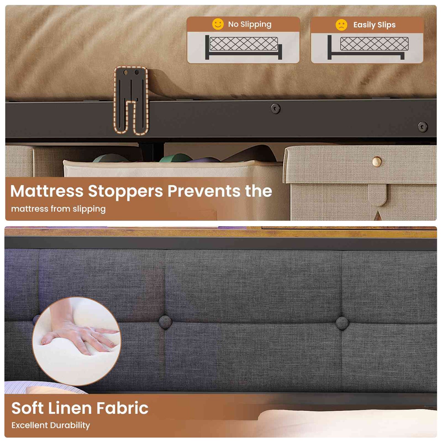 AOGLLATI 3ft Single Bed Frame with Storage Day Bed with Charging Station Corner Bed Frame Sofa Bed Frame with LED Lighting