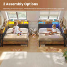 AOGLLATI 4ft6 Double Bed Frame with Storage Day Bed with Charging Station Corner Bed Frame Sofa Bed Frame with LED Lighting