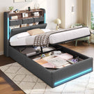 AOGLLATI single ottoman bed with storage and led lights 90x190 CM