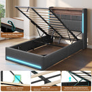 AOGLLATI single ottoman bed with storage and led lights 90x190 CM