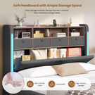 AOGLLATI Ottoman Bed Double with Storage and Led Lights 135x190CM
