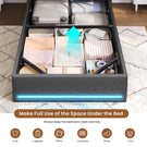 AOGLLATI single ottoman bed with storage and led lights 90x190 CM