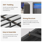 AOGLLATI Double Bed with 4 Storage Drawers Day Bed with Led Lights Corner bed with storage drawers charging station