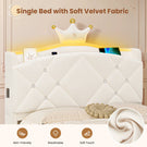 AOGLLATI Single Bed with Storage Headboard 90x190 CM