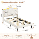 AOGLLATI Single Bed with Storage Headboard 90x190 CM