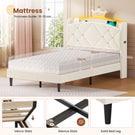 AOGLLATI Single Bed with Storage Headboard 90x190 CM