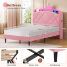 AOGLLATI Single Bed with Storage Headboard 90x190 CM