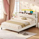 AOGLLATI Double Bed Frame with Storage Headboard 135x190 CM