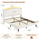 AOGLLATI Double Bed Frame with Storage Headboard 135x190 CM