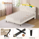 AOGLLATI Double Bed Frame with Storage Headboard 135x190 CM