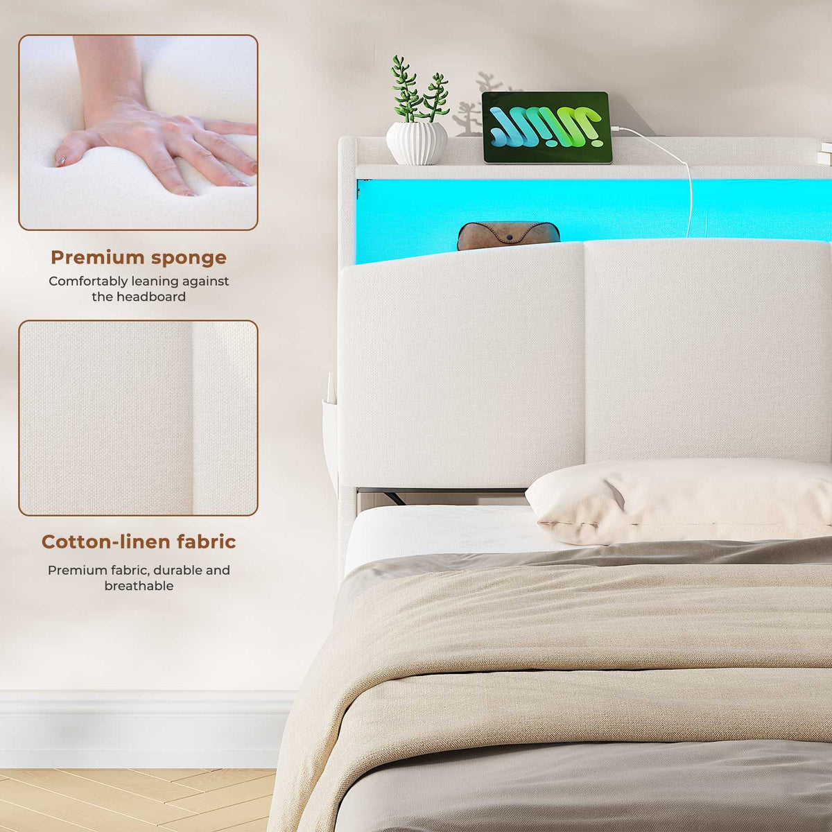AOGLLATI Single Ottoman Bed 90x190 cm 3ft Single Bed Frame