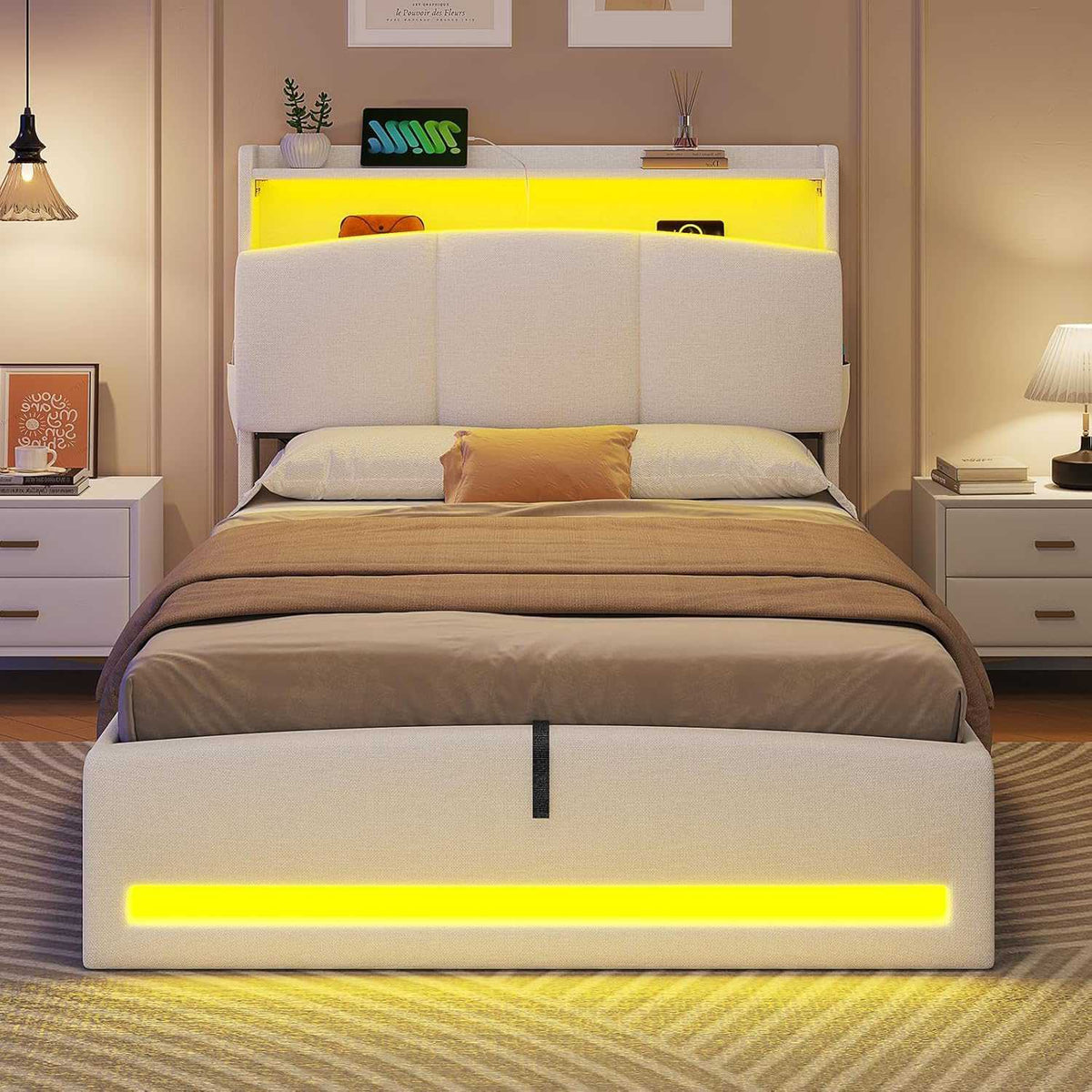 AOGLLATI Single Ottoman Bed 90x190 cm 3ft Single Bed Frame