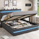 AOGLLATI King Size Ottoman Bed Frame with Storage LED Lights