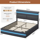 AOGLLATI King Size Ottoman Bed Frame with Storage LED Lights