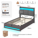 AOGLLATI Single Ottoman Bed 90x190 cm 3ft Single Bed Frame