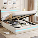 AOGLLATI Ottoman Double Bed Frame with Storage LED Lights