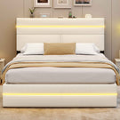 AOGLLATI Ottoman Double Bed Frame with Storage LED Lights