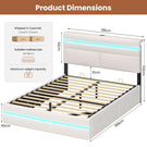 AOGLLATI Ottoman Double Bed Frame with Storage LED Lights