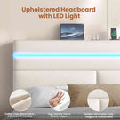 AOGLLATI Ottoman Double Bed Frame with Storage LED Lights