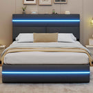 AOGLLATI Ottoman Double Bed Frame with Storage LED Lights
