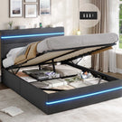 AOGLLATI Ottoman Double Bed Frame with Storage LED Lights