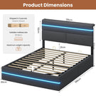 AOGLLATI Ottoman Double Bed Frame with Storage LED Lights