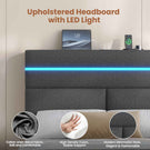 AOGLLATI Ottoman Double Bed Frame with Storage LED Lights