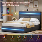 AOGLLATI Ottoman Double Bed Frame with Storage LED Lights