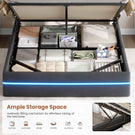 AOGLLATI Ottoman Double Bed Frame with Storage LED Lights