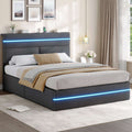 AOGLLATI Ottoman Double Bed Frame with Storage LED Lights