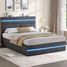 AOGLLATI Ottoman Double Bed Frame with Storage LED Lights