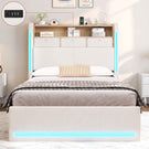 AOGLLATI single ottoman bed with storage and led lights 90x190 CM