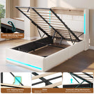 AOGLLATI single ottoman bed with storage and led lights 90x190 CM
