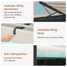 AOGLLATI 3ft Single Bed Frame with Charging Station LED Lights Single Ottoman Bed with Under bed Storage and Storage Headboard